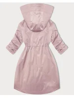 Dámská bunda v pudrově růžové barvě s ohrnutými rukávy model 20911384 - LHD Dámská bunda v pudrově růžové barvě s ohrnutými rukávy model 20911384 - LHD