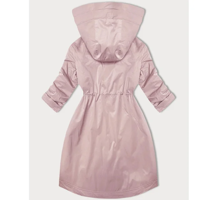 Dámská bunda v pudrově růžové barvě s ohrnutými rukávy model 20911384 - LHD Dámská bunda v pudrově růžové barvě s ohrnutými rukávy model 20911384 - LHD