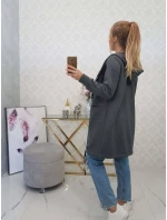 Zateplená bunda s kapucí v grafitové barvě