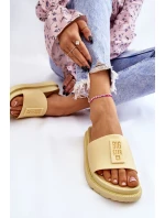 Damskie Klapki Big Star LL274427 Żółte