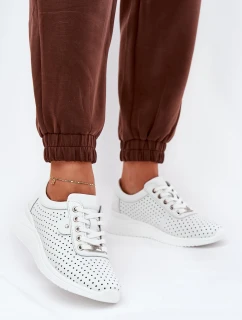 Dámské Kožené Sportovní Boty model 21686730 Bílé - VINCEZA