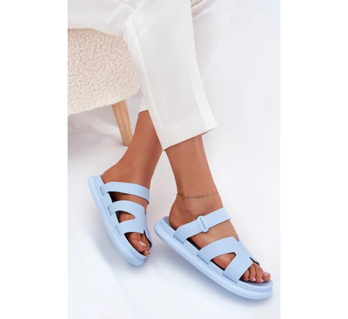 Gumowe Klapki Damskie Z Paskiem Niebieskie Tavirae Gumowe Klapki Damskie Z Paskiem Niebieskie Tavirae