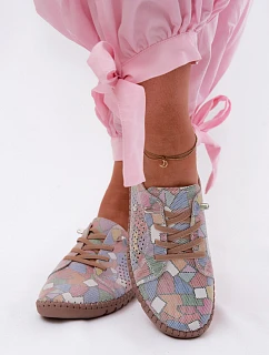 Vzorované vzorované dámské polobotky z přírodního semiše vícebarevné model 22123289 - Boto