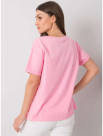 Dámske ružové bavlnené tričko s potlačou