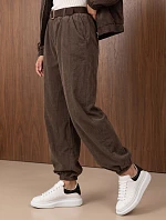 Dámske joggerové nohavice z manšestru s opaskom, Fango, FashionStreet, UY3139
