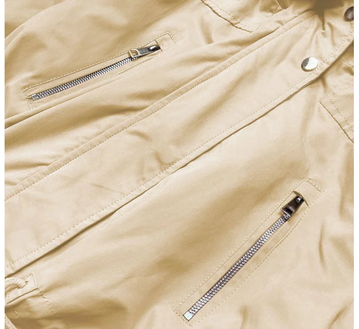 PARKA Z I KAPTUREM BEŻOWA model 21242109 - Libland