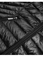 Čierna dámska prešívaná bunda pre prechodné obdobie (5M785-392)