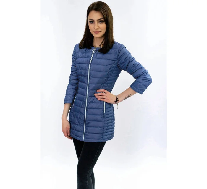 Dlouhá světle modrá prošívaná bunda model 5837772 - DREAM STONE