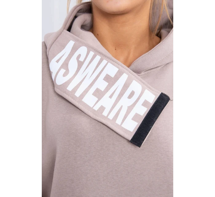 Zateplená mikina s kapucňou béžová