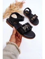 Dziecięce Sandałki Z Serduszkami Na Rzep Czarne Havana Dziecięce Sandałki Z Serduszkami Na Rzep Czarne Havana