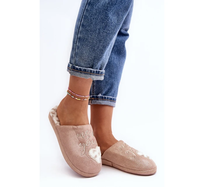 Błyszczące Kapcie Damskie Różowe Geraja