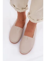 Kožené dámské polobotky S.Barski LR61-7051 Béžové