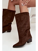 Dámské kožené kozačky na podpatku Casella