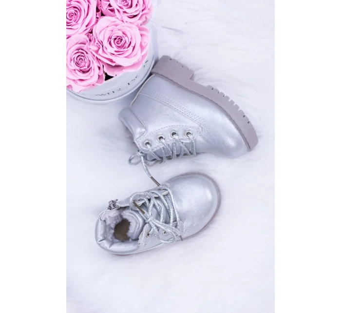 stříbrné teplé Dětské boty model 21506671 - Boto