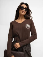 Bluzka RV BZ model 21776389 ciemny brązowy - FPrice Bluzka RV BZ model 21776389 ciemny brązowy - FPrice