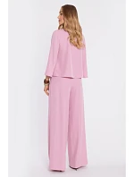 kalhoty s elastickým pasem a bočními kapsami pudrové model 22040565 - Moe