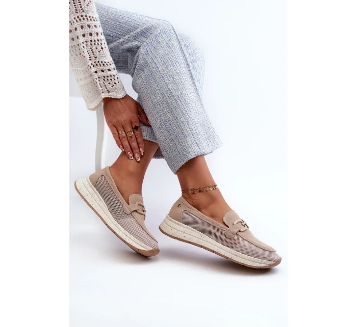 Dámske semišové mokasíny D&A Beige Dámske semišové mokasíny D&A Beige