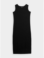 Dámské maxi šaty 4FSS23TDREF049-20S černé - 4F