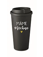 MÁME VŠECHNO - černý termohrnek 475 ml