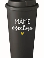 MÁME VŠECHNO - černý termohrnek 475 ml