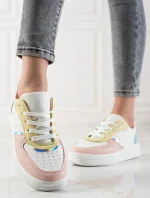 Originálne dámske viacfarebné tenisky bez podpätku 8757