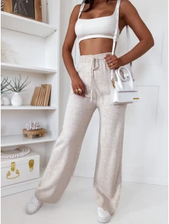 Dámské kalhoty se širokými nohavicemi light beige Dstreet model 21971152 - FashionStreet
