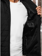 Pánská přechodná prošívaná bunda s kapucí černá Dstreet model 21983020 - FashionStreet