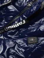 Tmavomodrá prešívaná bunda s kapucňou (B9768)