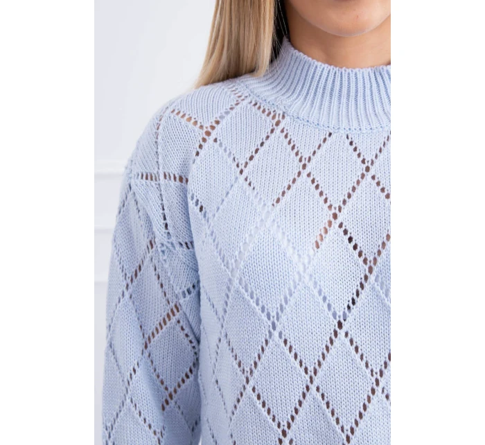 Svetr s polovičním rolákem a model 18747678 vzorem modrý - K-Fashion