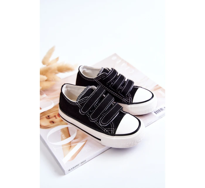 Dziecięce Trampki Na Rzepy Czarne Bernie Dziecięce Trampki Na Rzepy Czarne Bernie