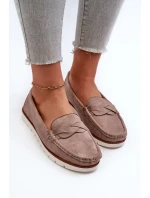 Dámske mokasíny z ekologického semišu, tmavobéžové Nestalia Dámske mokasíny z ekologického semišu, tmavobéžové Nestalia