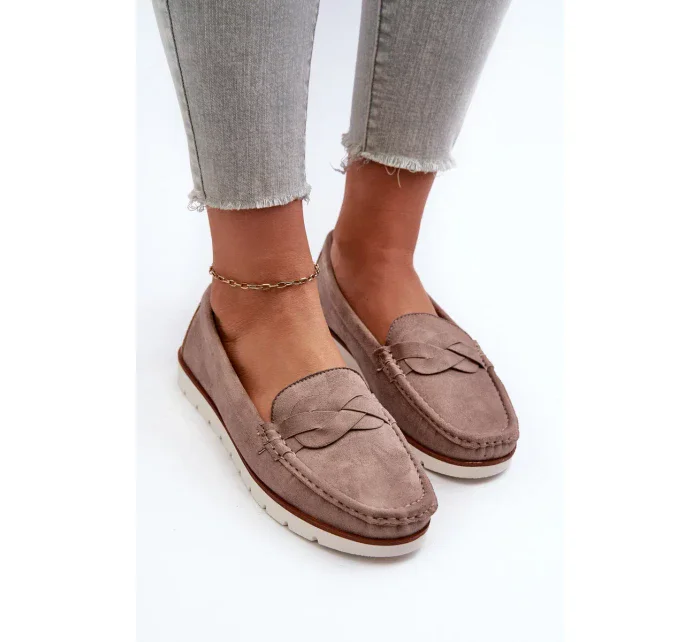 Dámske mokasíny z ekologického semišu, tmavobéžové Nestalia Dámske mokasíny z ekologického semišu, tmavobéžové Nestalia