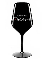 I AM HYDRA. I LOVE HYDRATING! - čierny nerozbitný pohár na víno 470 ml