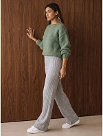 Dámské kalhoty s širokými nohavicemi šedé Dstreet model 21971162 - FashionStreet Dámské kalhoty s širokými nohavicemi šedé Dstreet model 21971162 - FashionStreet