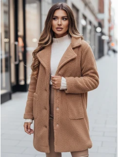 Dámský zimní kabát Dstreet s kožešinou v barvě camel model 21995109 - FashionStreet