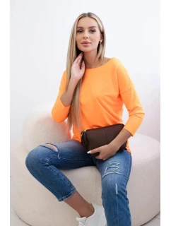 Dámska blúzka s lodičkovým výstrihom oranžová neónová