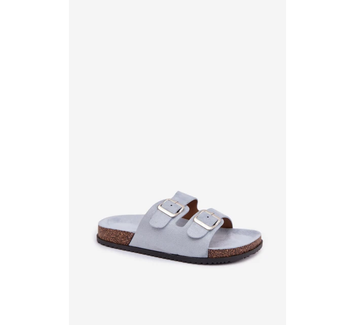 Dámské pantofle s přezkami Modré Oliena