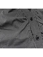 Tmavě modrá pruhovaná halenka s krátkými rukávy model 18462754 - Forget me not FASHION Tmavě modrá pruhovaná halenka s krátkými rukávy model 18462754 - Forget me not FASHION