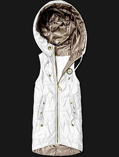 Cienki bezrękawnik z kontrastowym wykończeniem Goodlookin biały (B8583-26)