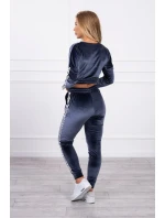 Velúrová súprava s nápisom Queen graphite