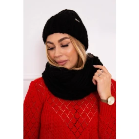 Dámská žebrovaná souprava černá model 18750575 - K-Fashion