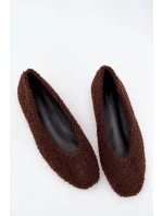 Baleriny Damskie Z Futerkiem Typu Baranek Czekoladowe Zimira Baleriny Damskie Z Futerkiem Typu Baranek Czekoladowe Zimira