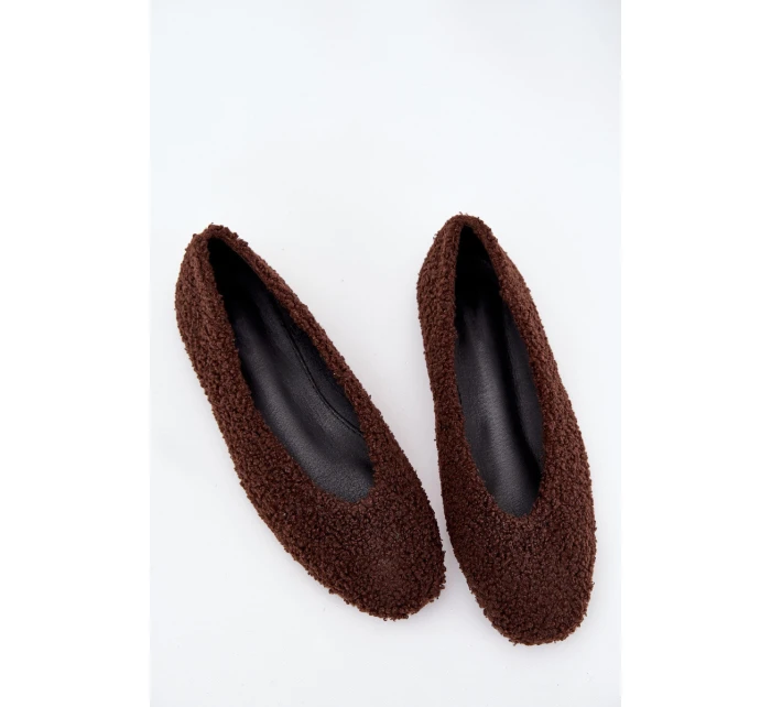 Baleriny Damskie Z Futerkiem Typu Baranek Czekoladowe Zimira Baleriny Damskie Z Futerkiem Typu Baranek Czekoladowe Zimira