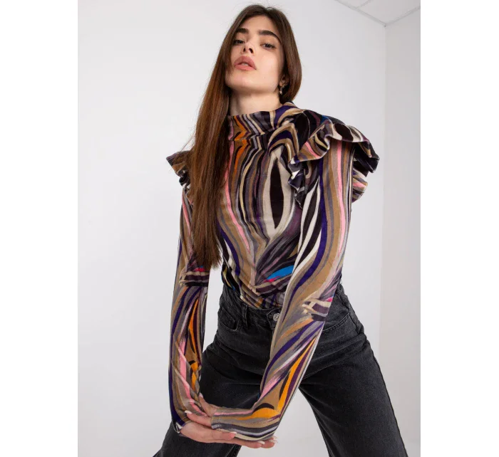 Blúzka DHJ BZ 6533C.90 čierna a béžová Blúzka DHJ BZ 6533C.90 čierna a béžová