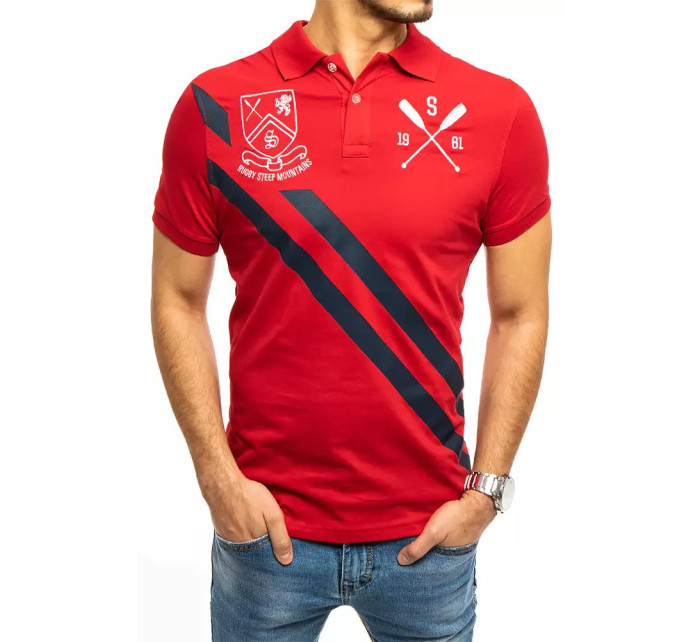 Pánske červené polo tričko Dstreet PX0366