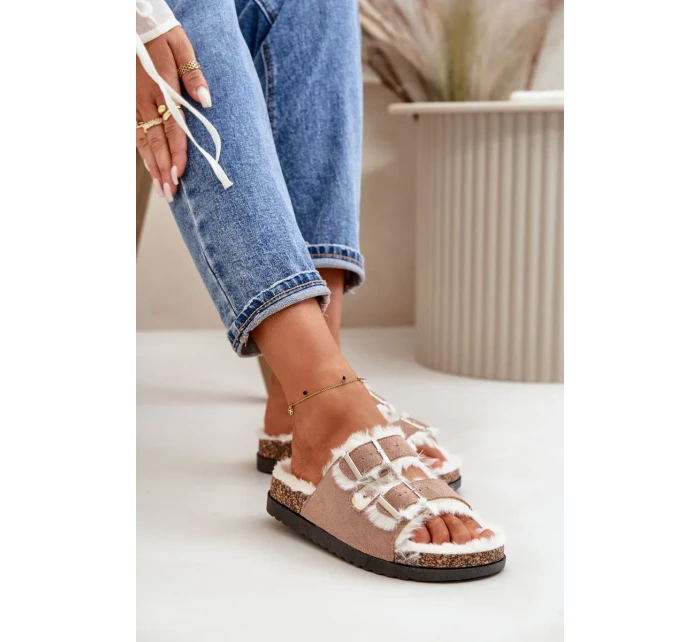 Dámske papuče s prackami a kožou Ezilena Dámske papuče s prackami a kožou Ezilena