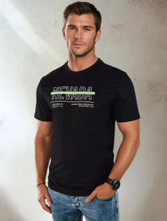 Pánske tričko s potlačou čierne FashionStreet RX5437