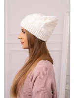 Dámská čepice ecru model 18752365 - K-Fashion Dámská čepice ecru model 18752365 - K-Fashion