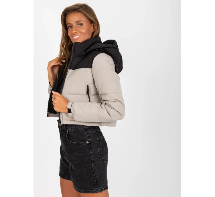 Dámska bunda NM KR D2 3825 77P čierna a béžová Dámska bunda NM KR D2 3825 77P čierna a béžová
