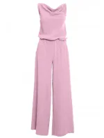 model 18383419 Kombinéza se špagetovými ramínky krepová růžová - Moe model 18383419 Kombinéza se špagetovými ramínky krepová růžová - Moe